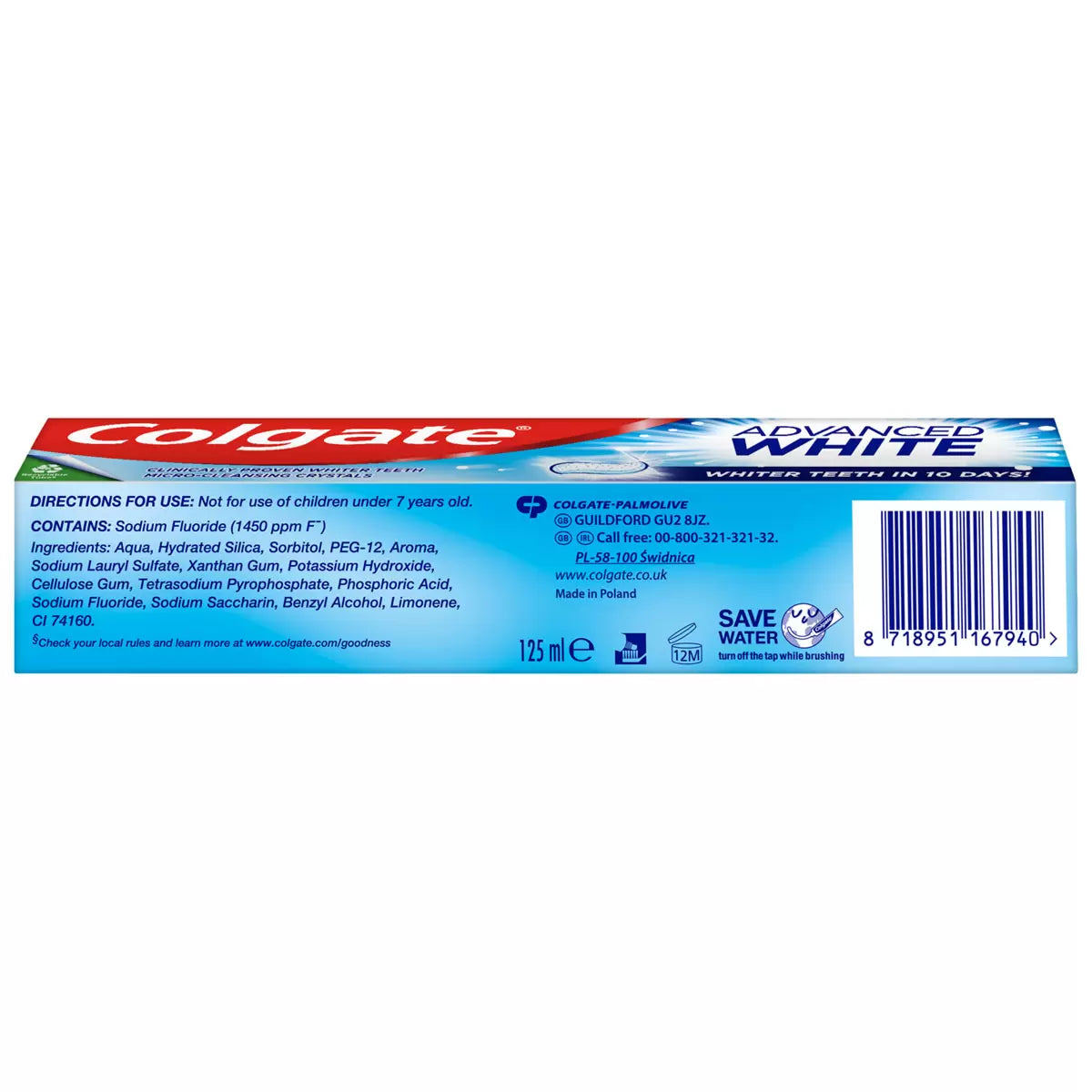 Colgate Advanced White Toothpaste, 6 x 125ml