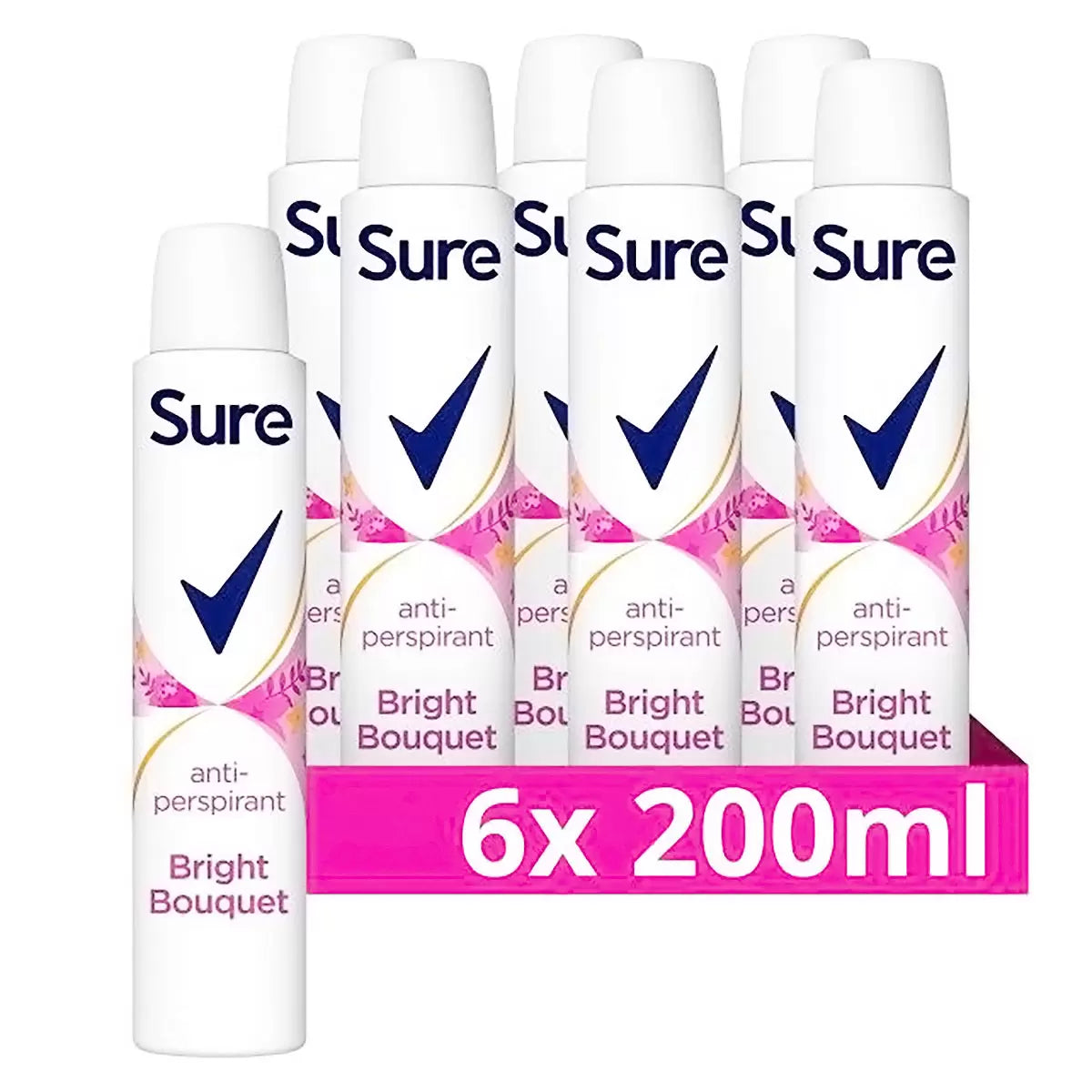 Sure Women Bright Bouquet Anti-Perspirant Deodorant, 6 x 200ml