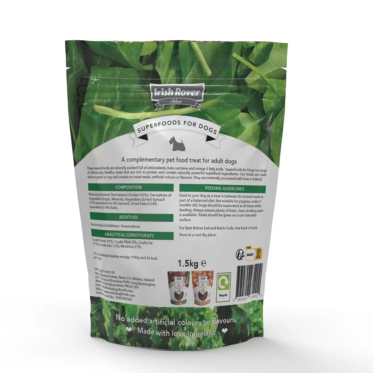 Irish Rover Superfoods for Dogs, 1.5kg in 2 flavours