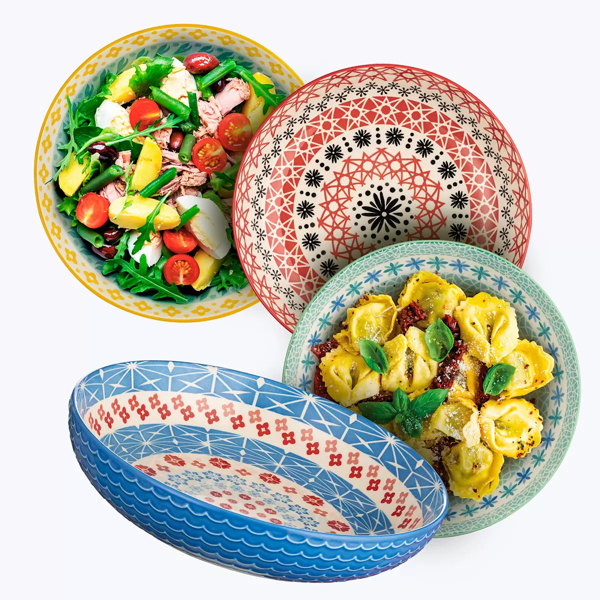 Signature Housewares Stoneware Serving Bowls, 4 Piece
