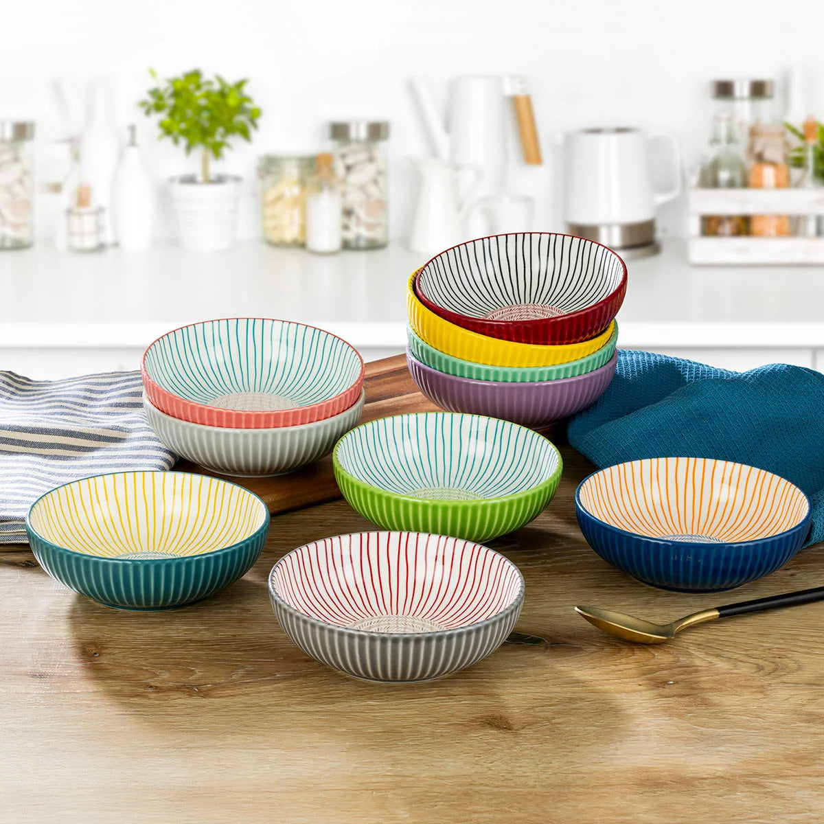 Signature Housewares Stoneware Bowls, 10 Piece