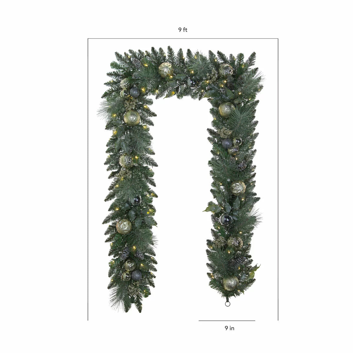 Pre-lit 9 ft Christmas Artificial Garland With Twinkling LED Lights