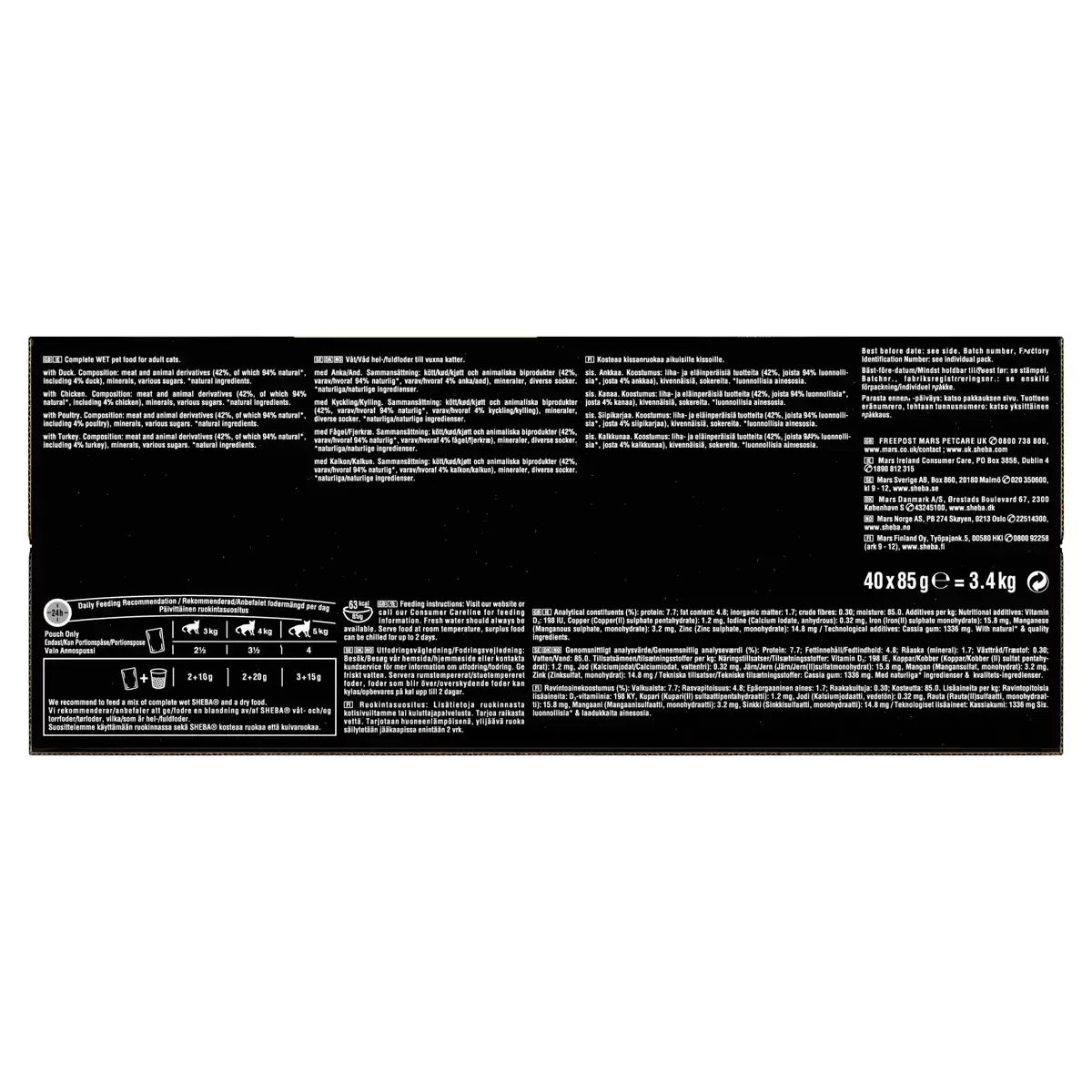 Sheba Poultry Selection Cat Food, 40 x 85g