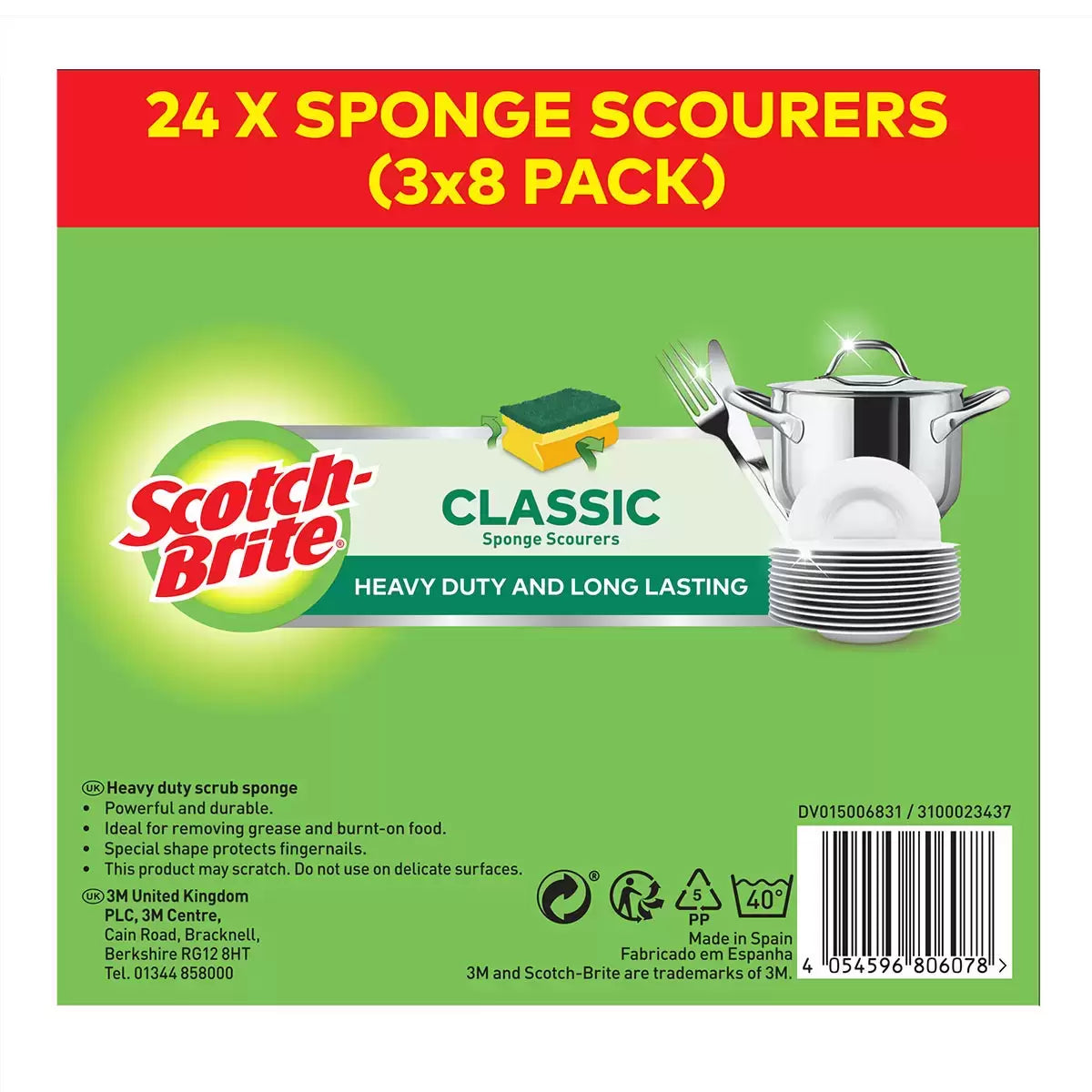 Scotch-Brite Scourer, 24 Pack
