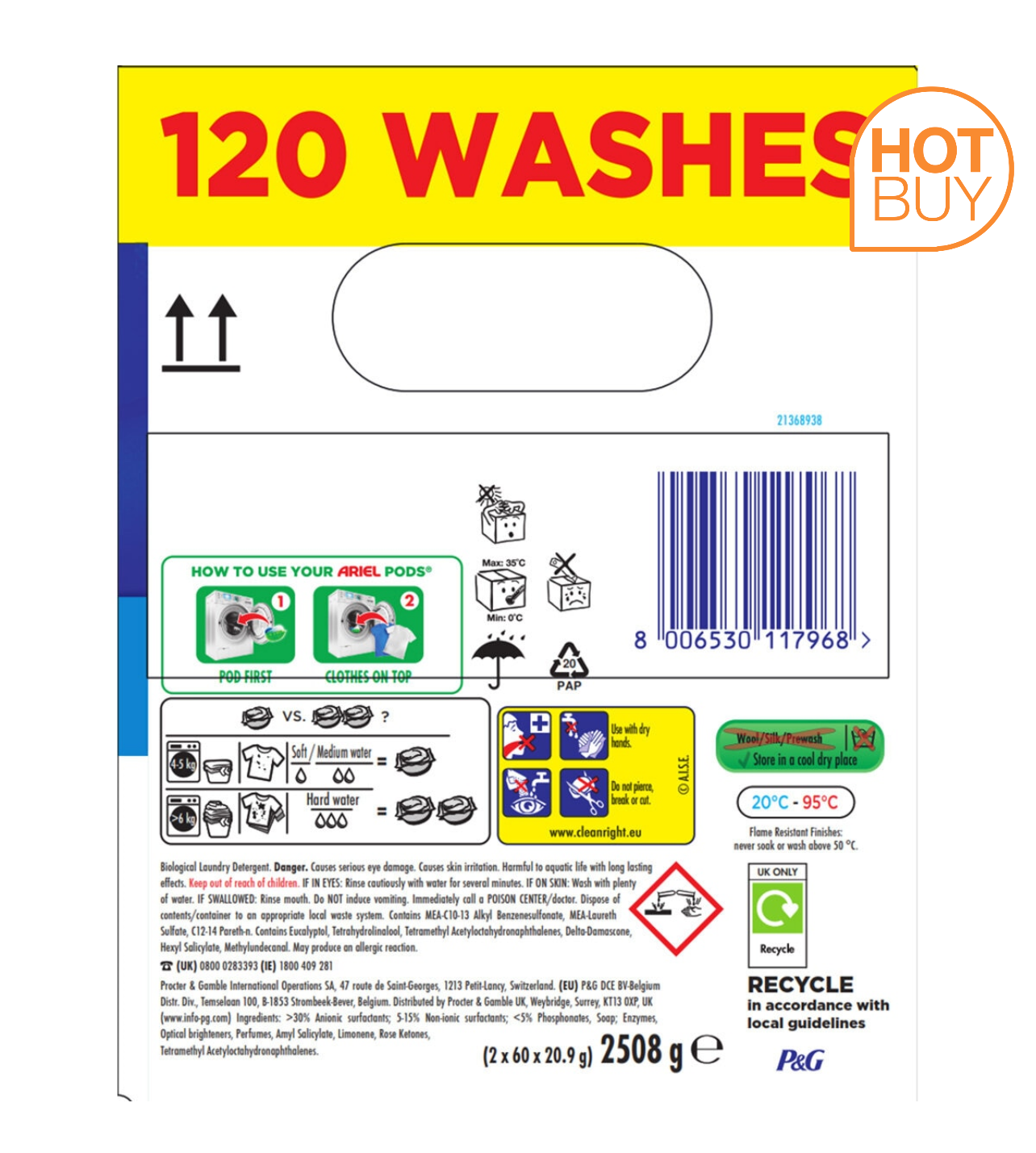 Ariel Platinum + Febreze All in 1 Pods, 100 Wash