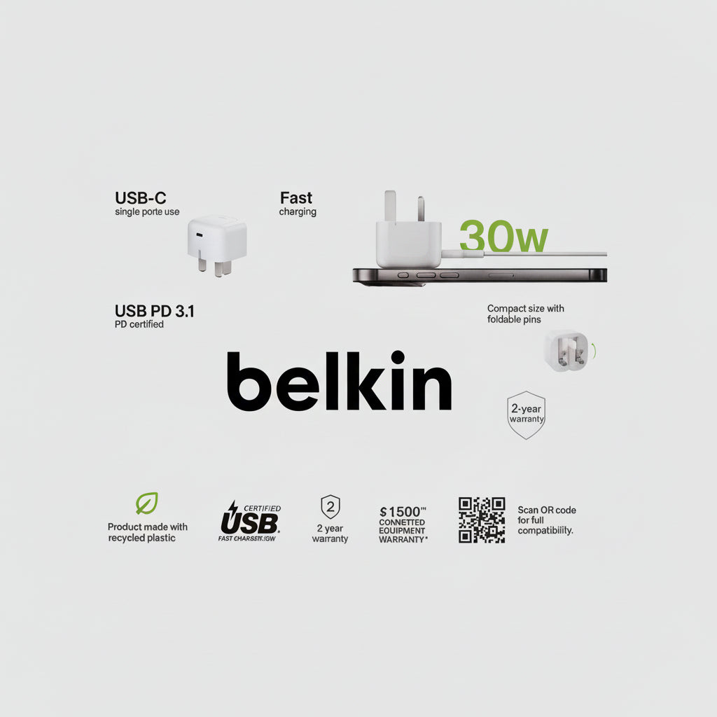 Belkin 30W USB-C Wall Charger 2 Pack