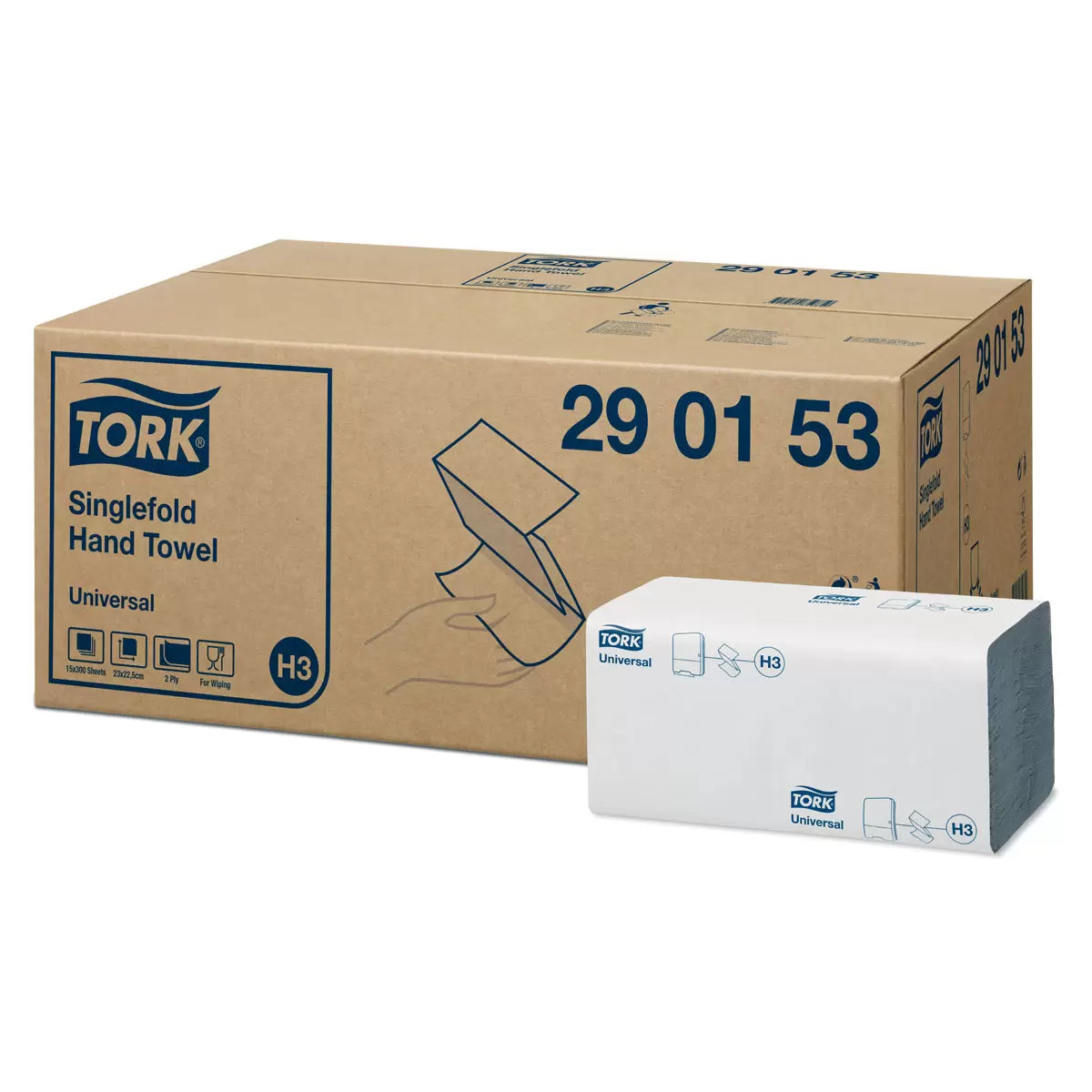 Tork Singlefold Hand Towel, 15 Pack x 300 Sheets