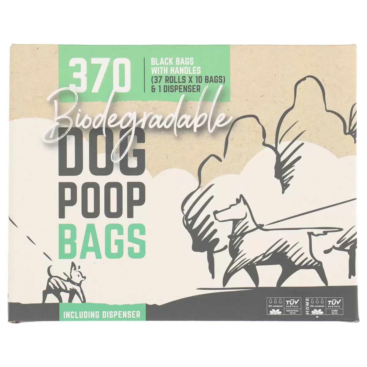 Rosewood Biodegradable Dog Poop Bags, 370 Bags & 1 Dispenser