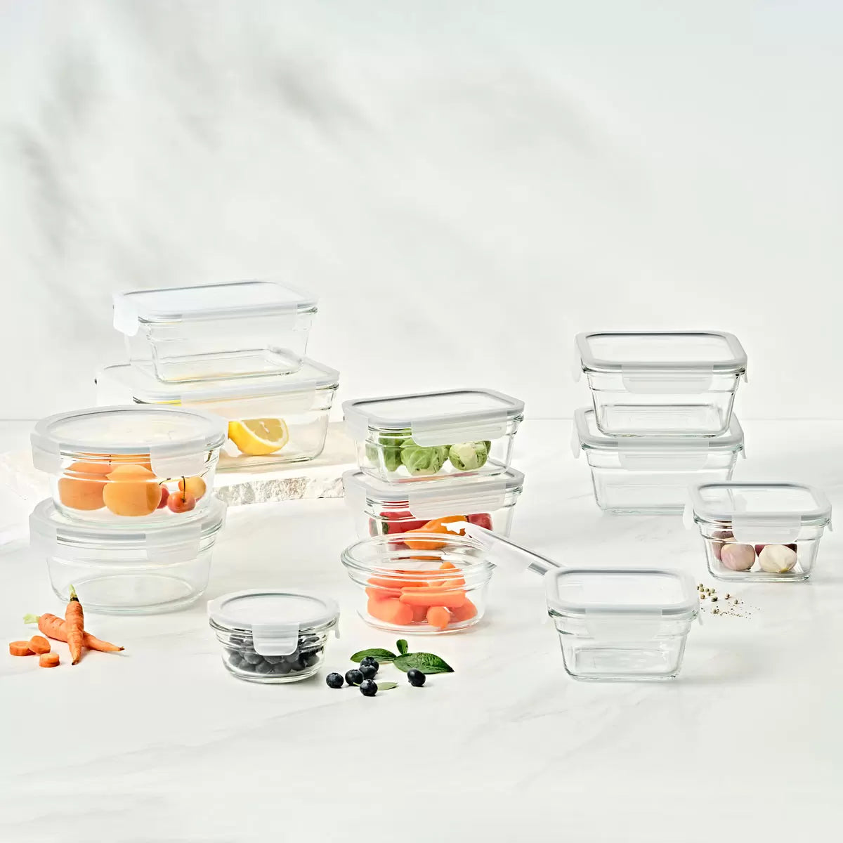 Glasslock Food Storage Set, 26 Piece & 28 Piece, Two Option