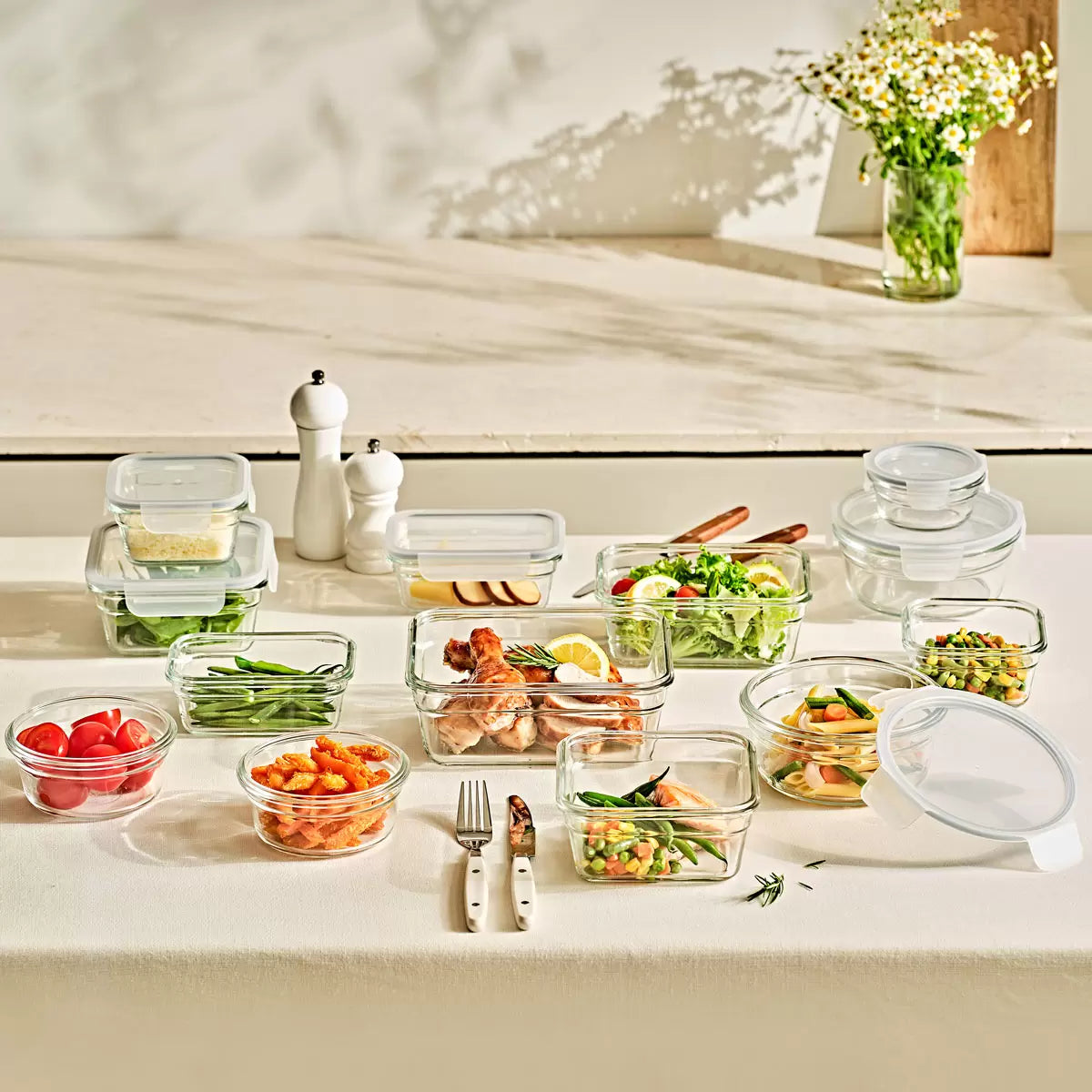 Glasslock Food Storage Set, 26 Piece & 28 Piece, Two Option