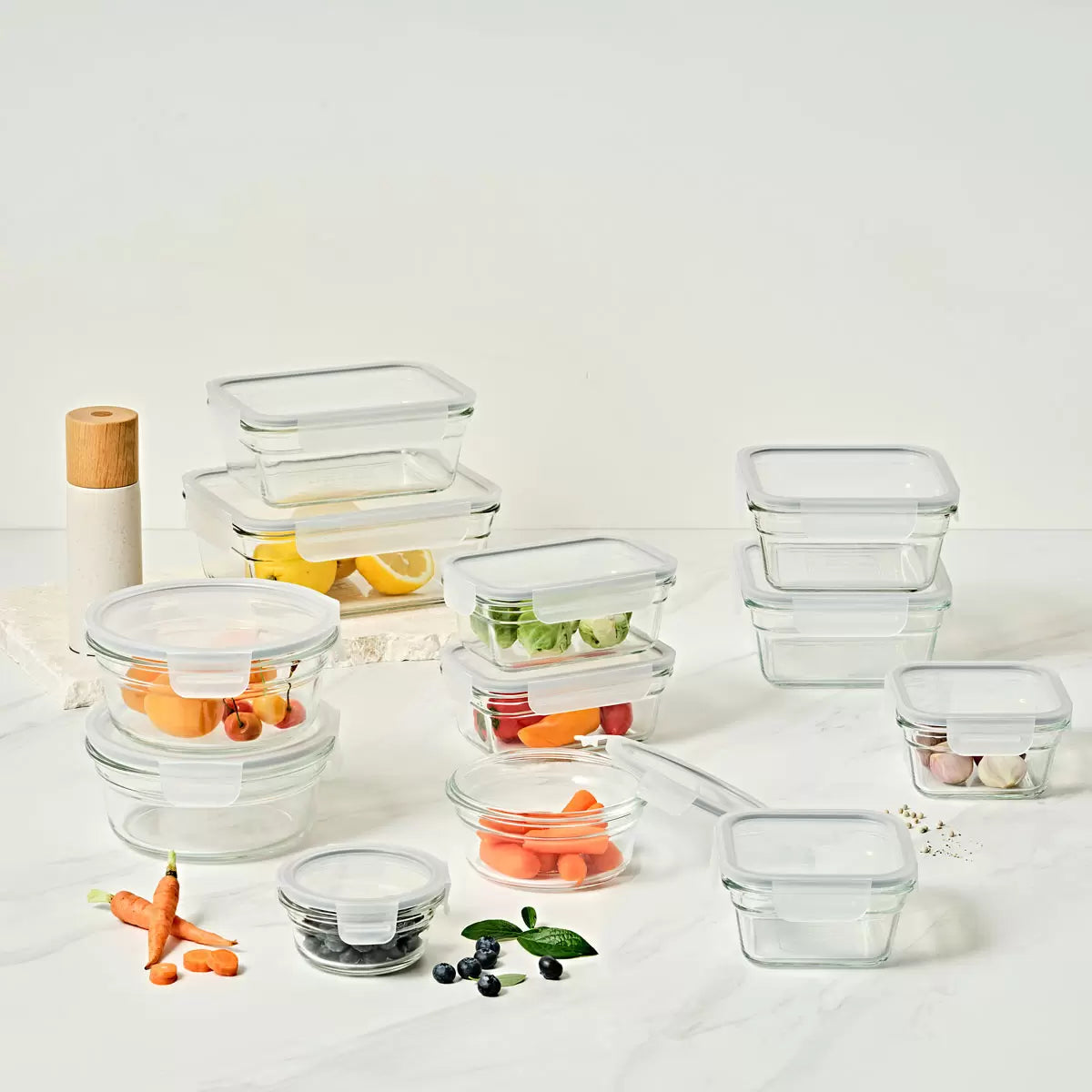 Glasslock Food Storage Set, 26 Piece & 28 Piece, Two Option