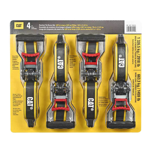 4 Pack CAT Ratchet Tie Down Set