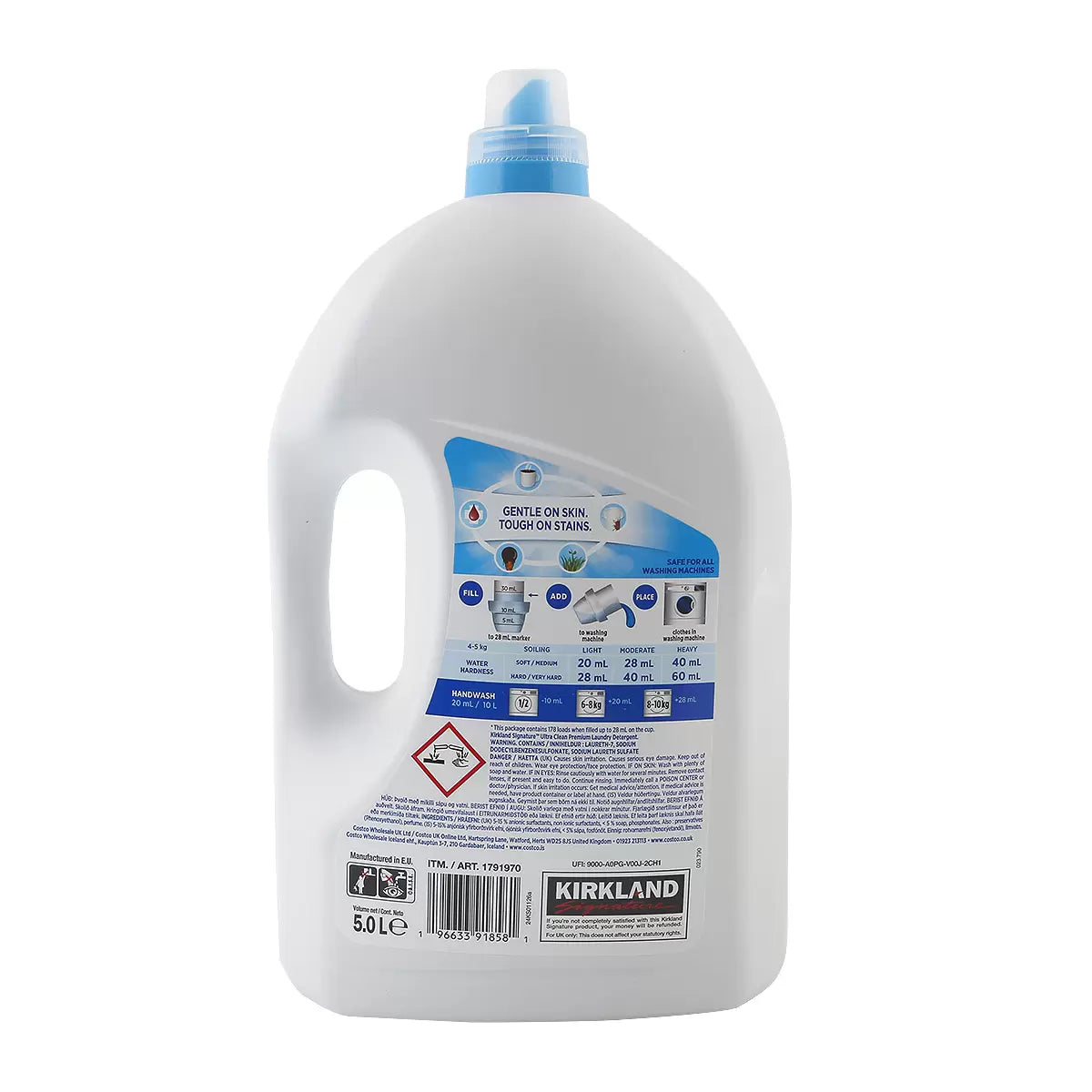 Kirkland Signature Ultra Clean Bio & Non Bio Laundry Liquid, 5L (178 Wash)
