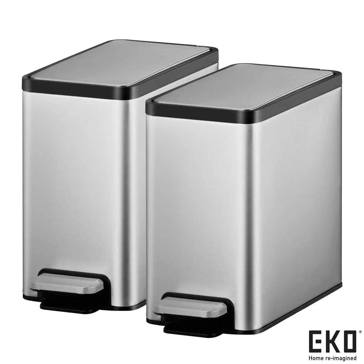 2 pack EKO 6.7L Soft Close Pedal Bin
