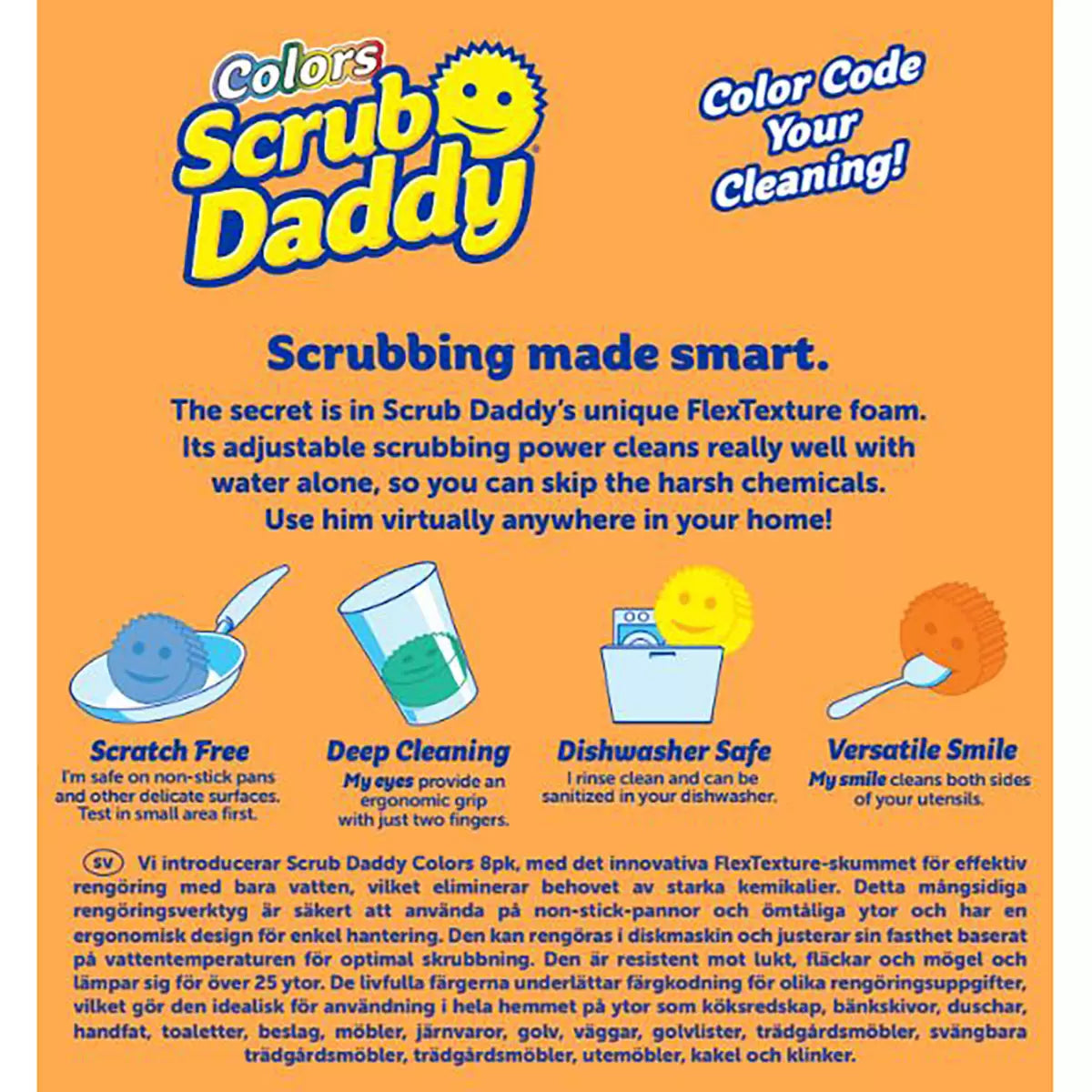 Scrub Daddy / Scrub Mummy FlexTexture Scrubber, 8 Pack