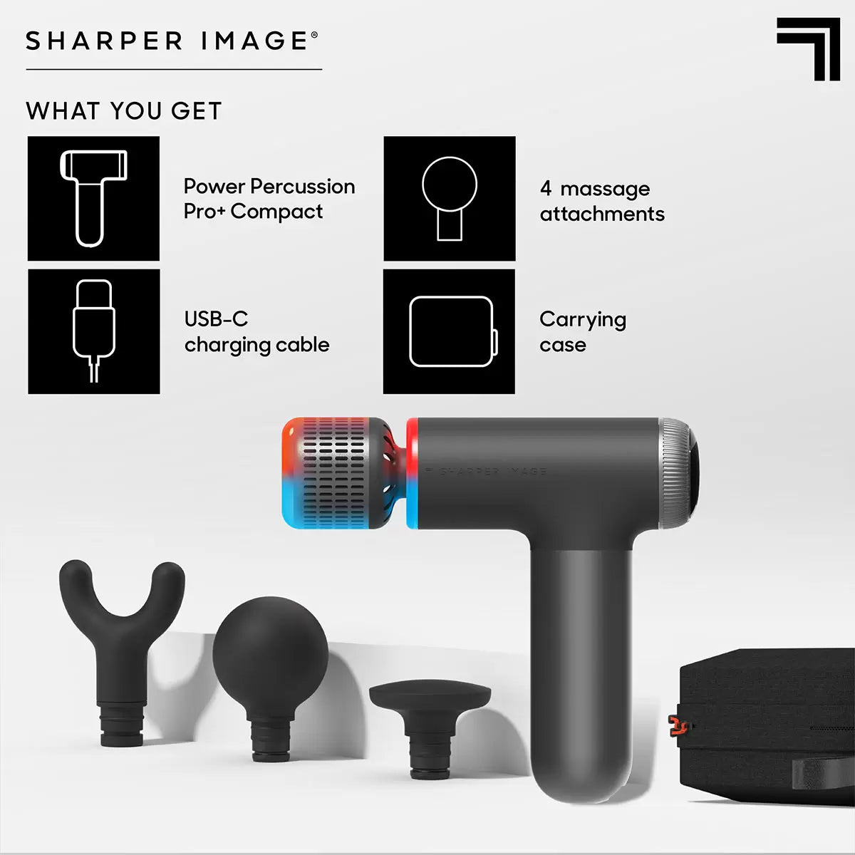 Sharper Image Percussion Pro+ Hot and Cold Compact Massager