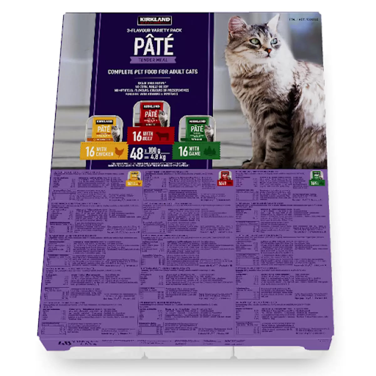 Kirkland Signature Tender Meal 3 Flavour Variety Cat Food, 48 x 100g