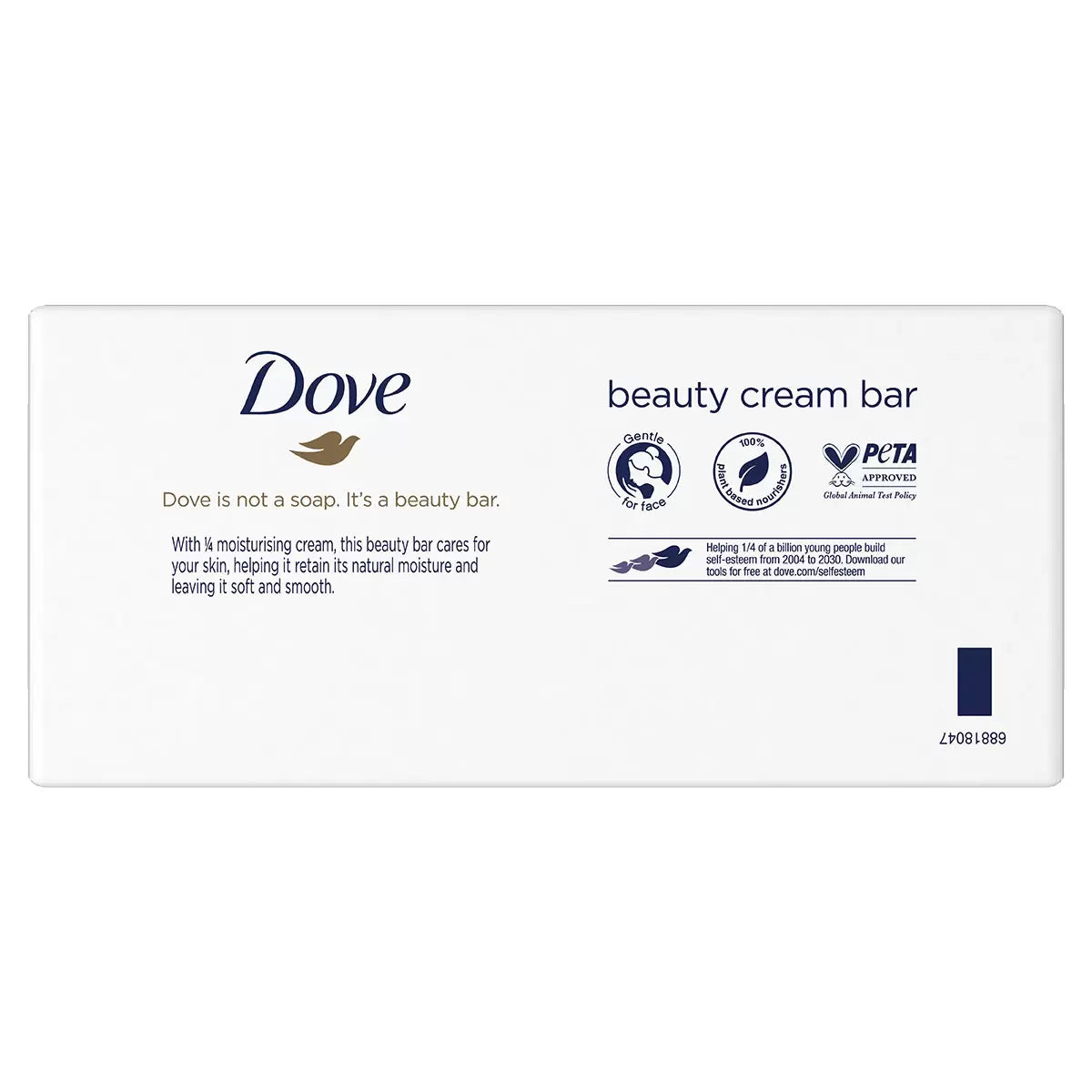 Dove Original Beauty Bar Soap with ¼ moisturising cream, 18 x 90 g