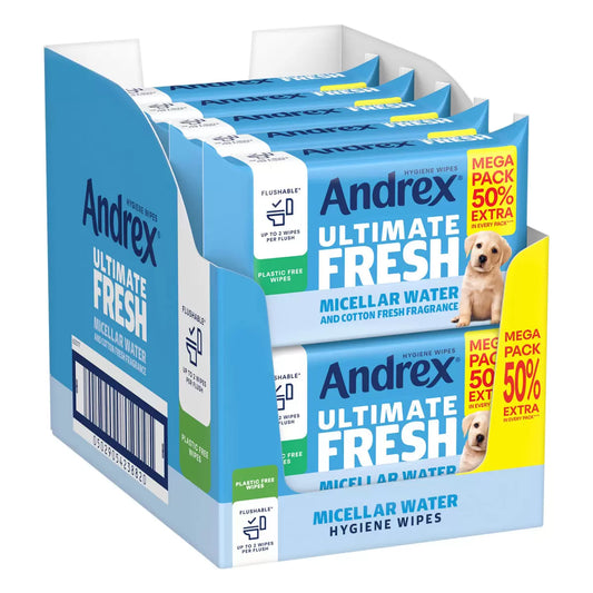 Andrex Ultimate Fresh Hygiene Wipes Mega Odour Control Moist Toilet Tissue 10 x 56 wipes