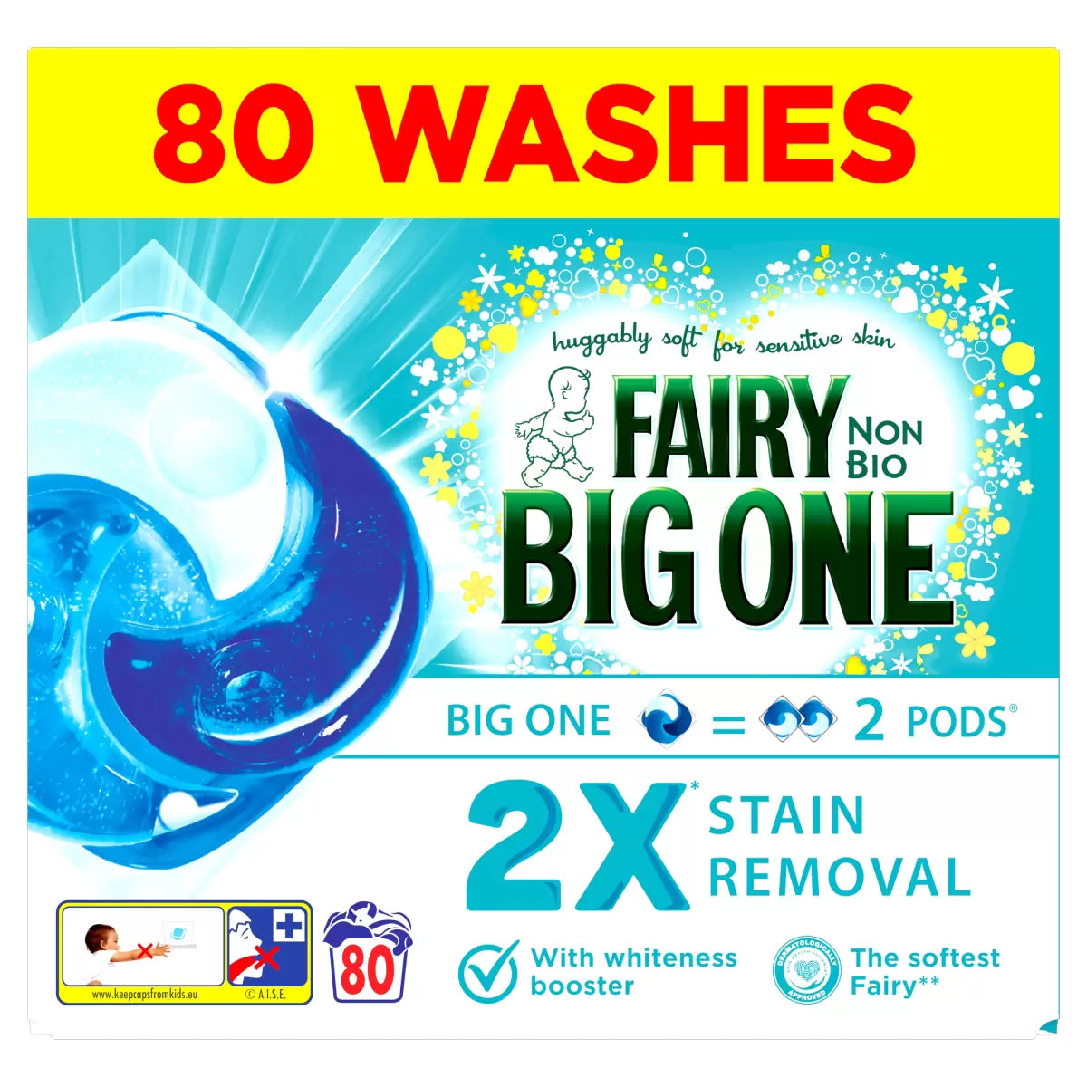 Fairy The Big One Non Bio Pods, 80 Wash