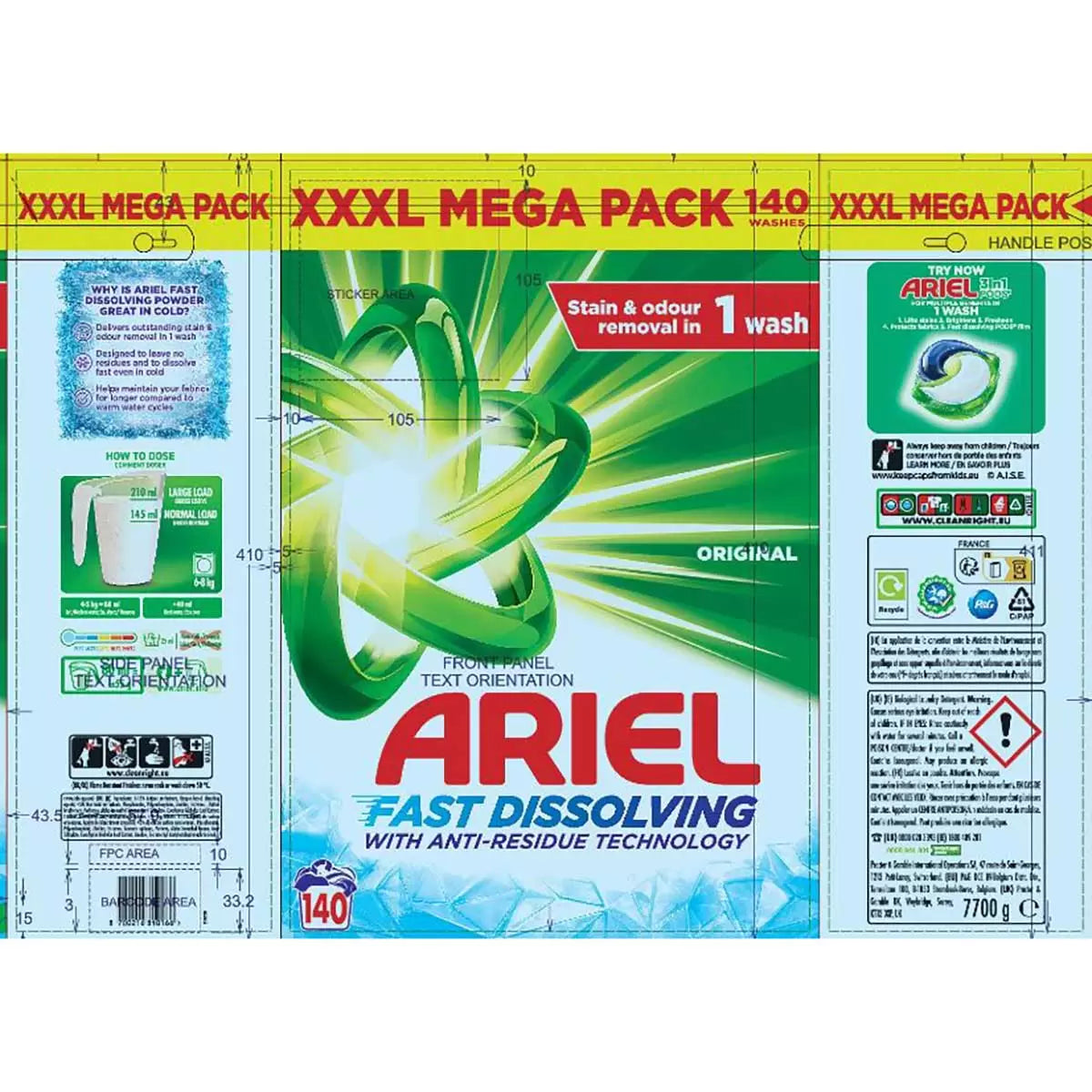 Ariel Actilift Powder, 140 Wash