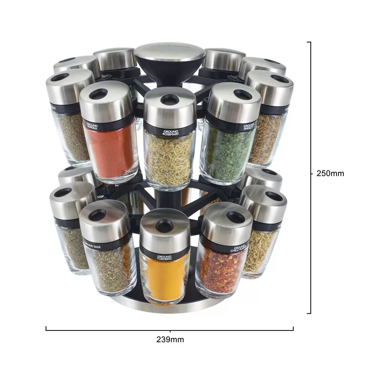 Cole & Mason 20 Jar Filled Spice Rack Carousel