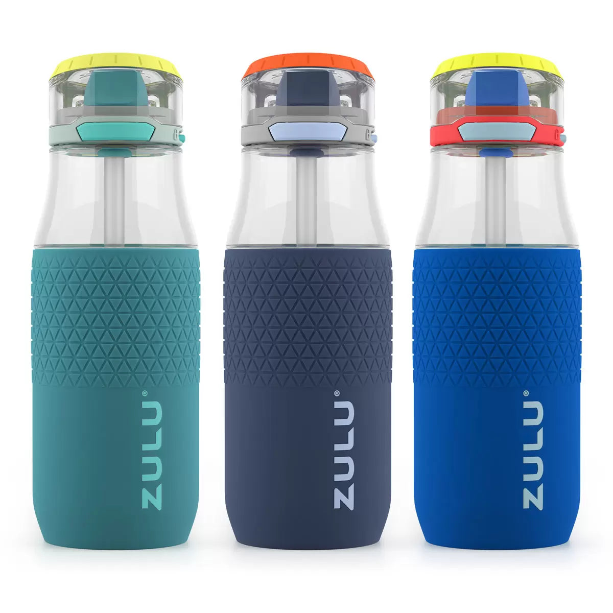 Zulu Tritan Water Bottle, 511ml, 3 Pack in 2 Colours