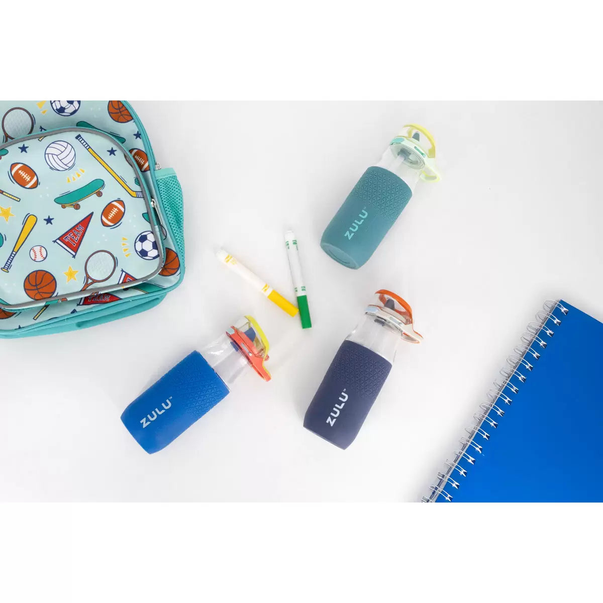 Zulu Tritan Water Bottle, 511ml, 3 Pack in 2 Colours