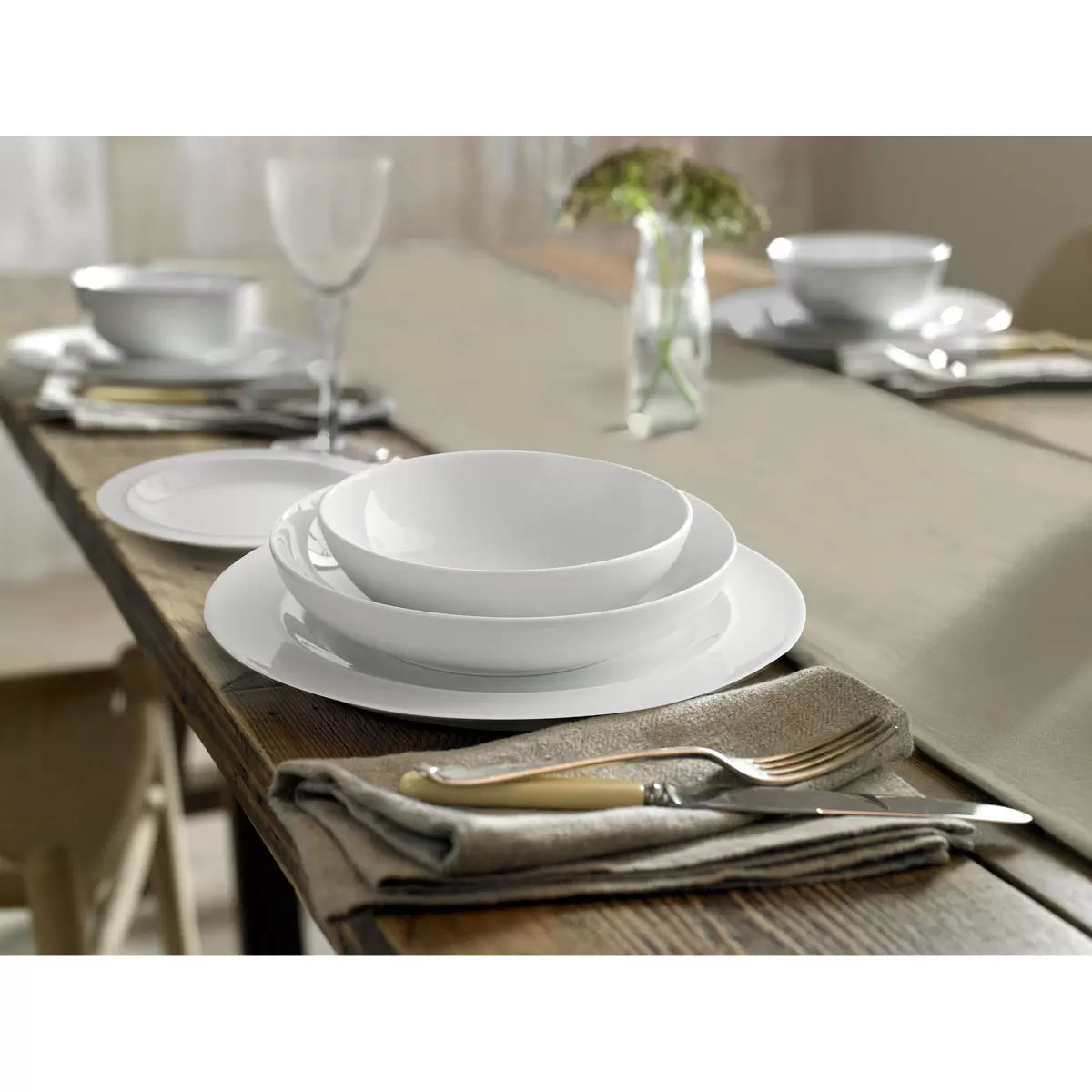 White by Denby 16 Piece Porcelain Dinnerware Set