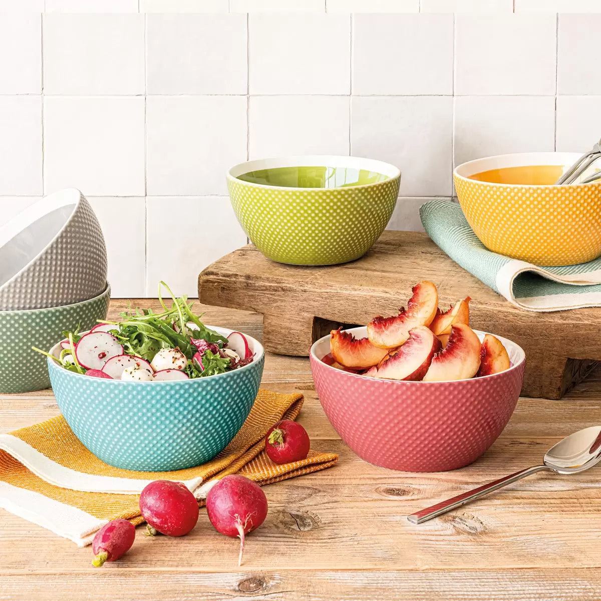 Over & Back Stoneware Bowl Set, 6 Piece