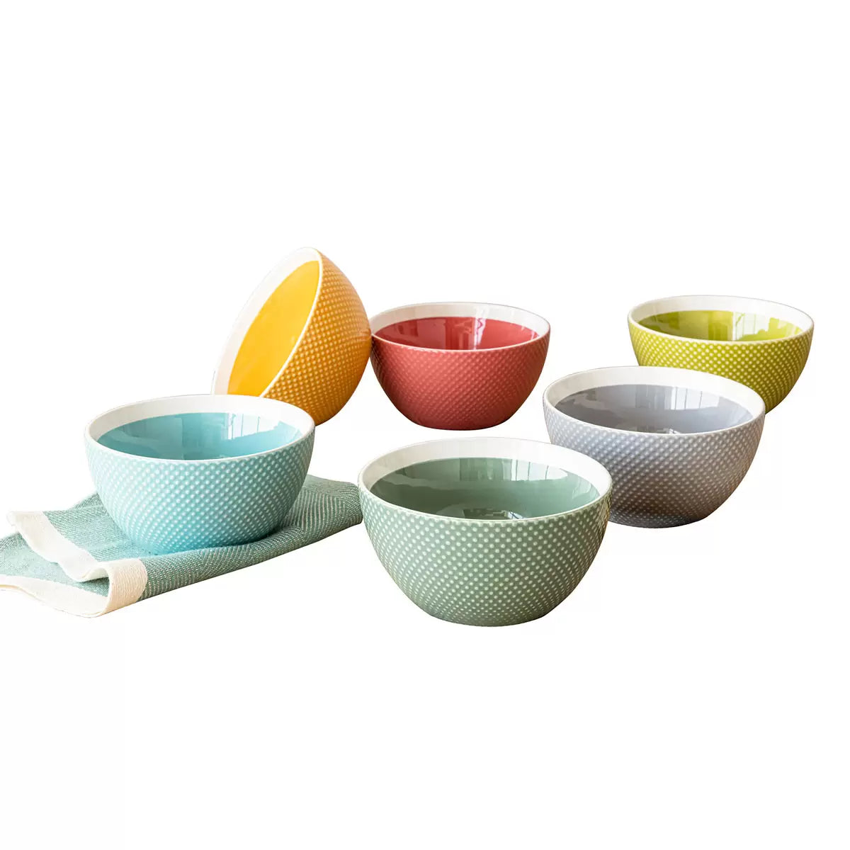 Over & Back Stoneware Bowl Set, 6 Piece