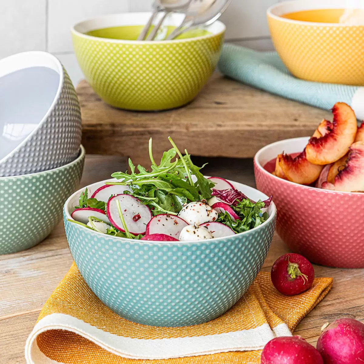 Over & Back Stoneware Bowl Set, 6 Piece