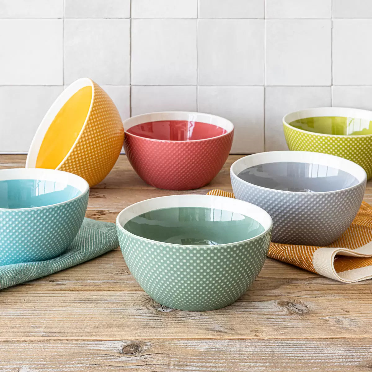 Over & Back Stoneware Bowl Set, 6 Piece