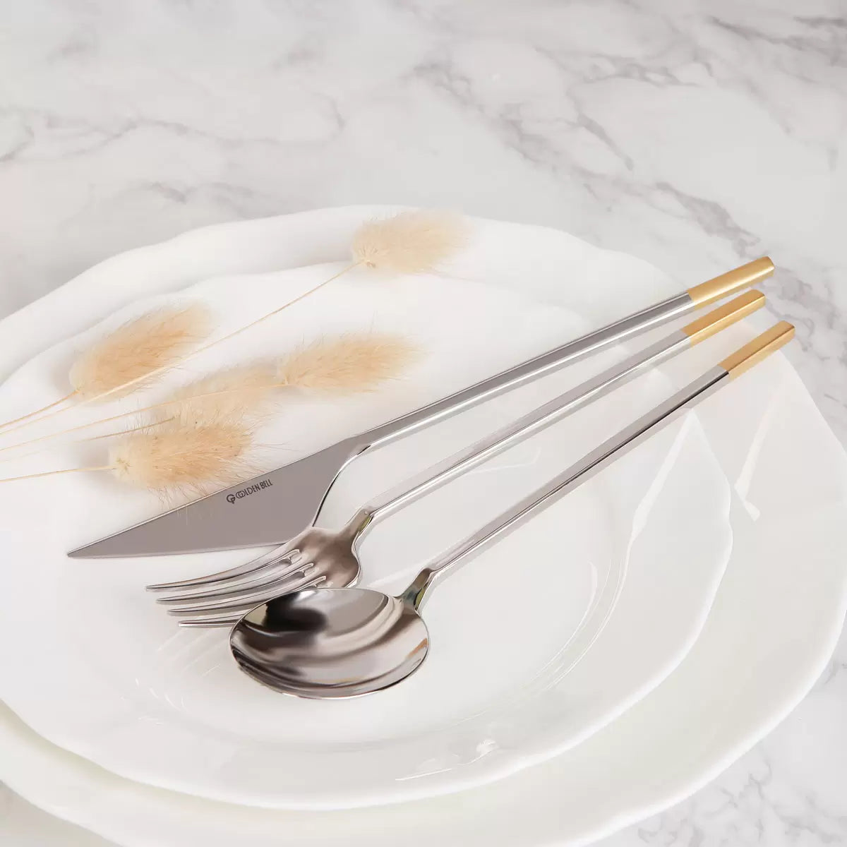 Golden Bell 18/10 Stainless Steel Cutlery Set, 24 Piece