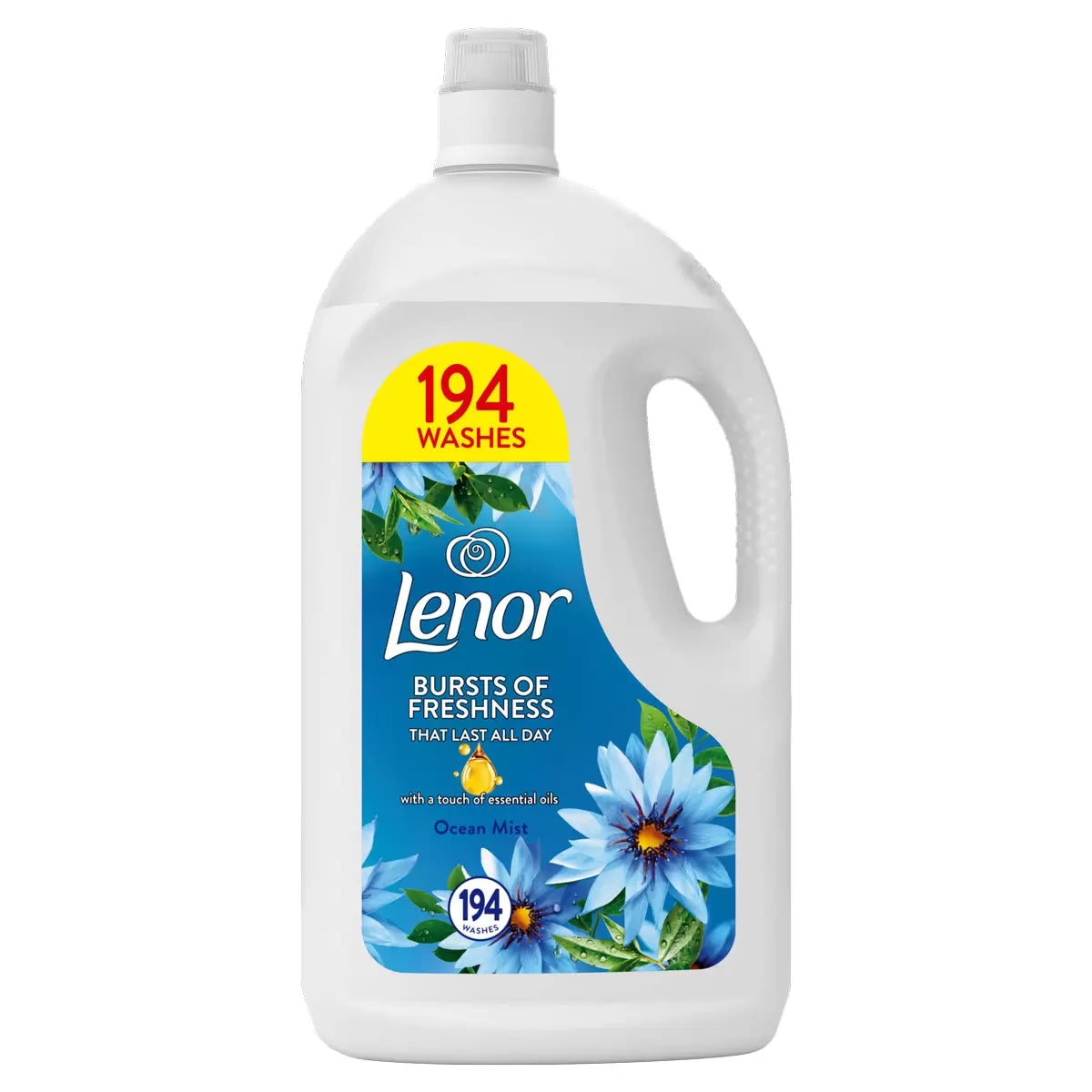 Lenor Concentrate Conditioner, 194 Wash (3.88L) OCEAN MIST, GOLD ORCHID, JASMINE & RED BERRIES,