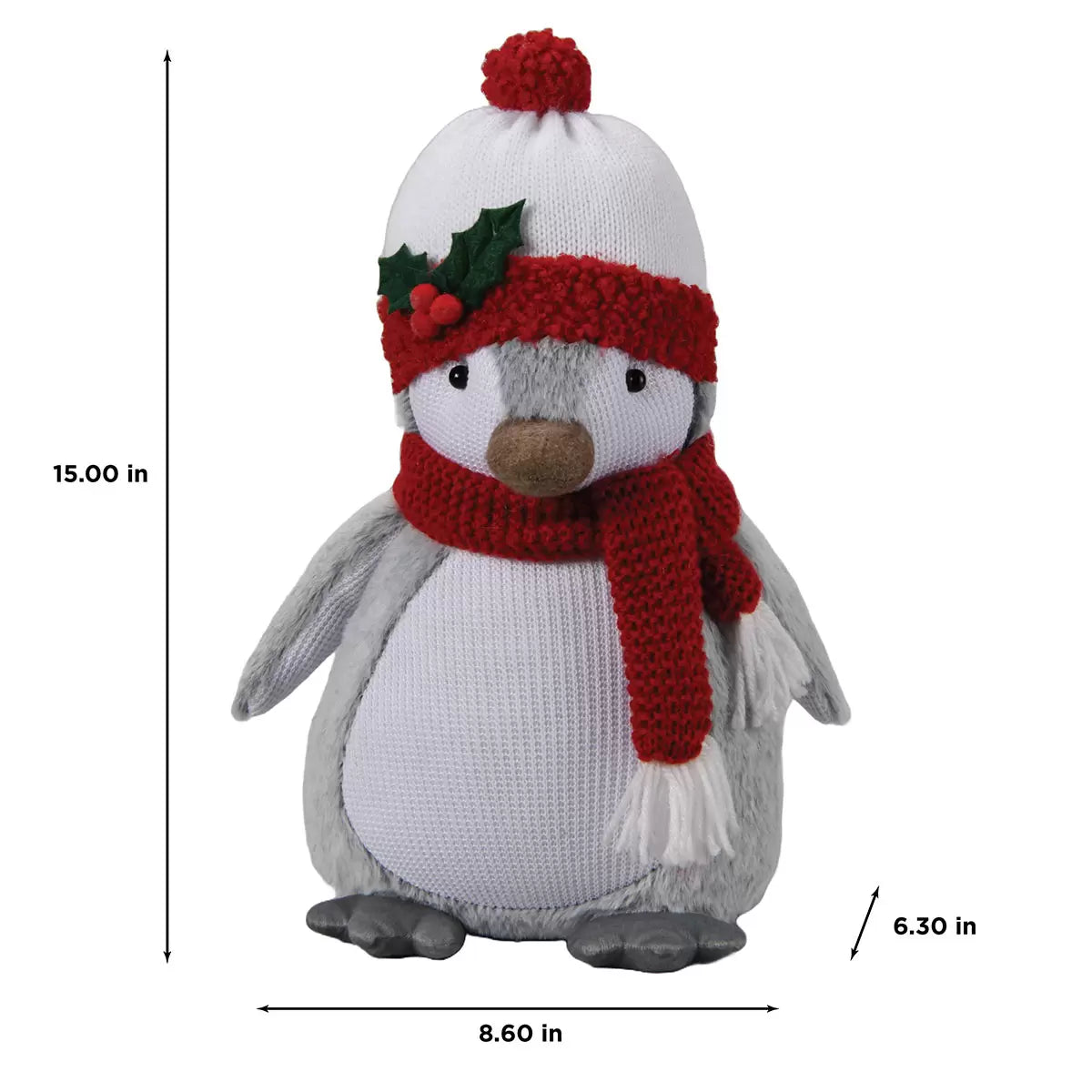 Plush Holiday Christmas Decorations Penguins - Set of 3