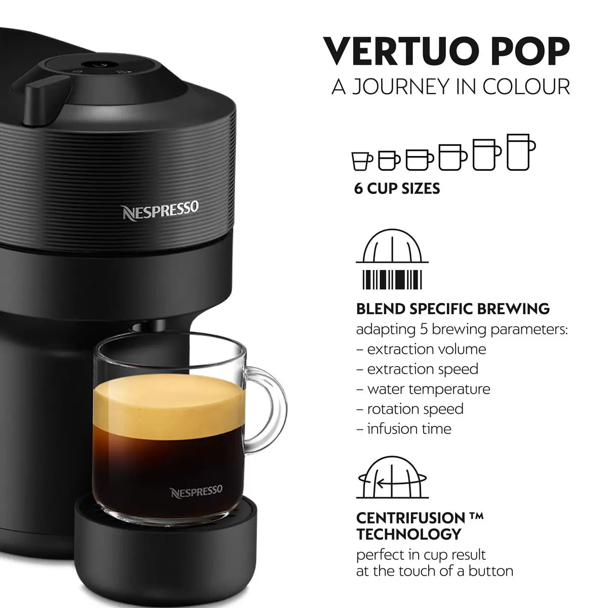 Nespresso by De'Longhi Vertuo Pop Capsule Coffee Machine, ENV90.B