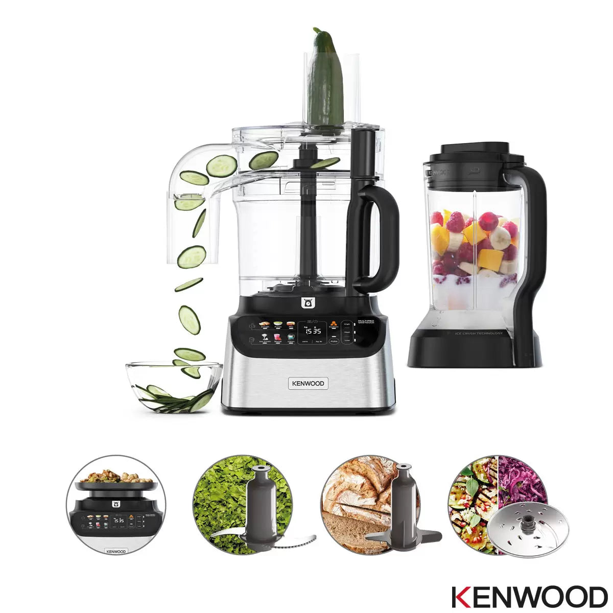Kenwood MultiPro OneTouch Food Processor and Blender, FDM73.480SS