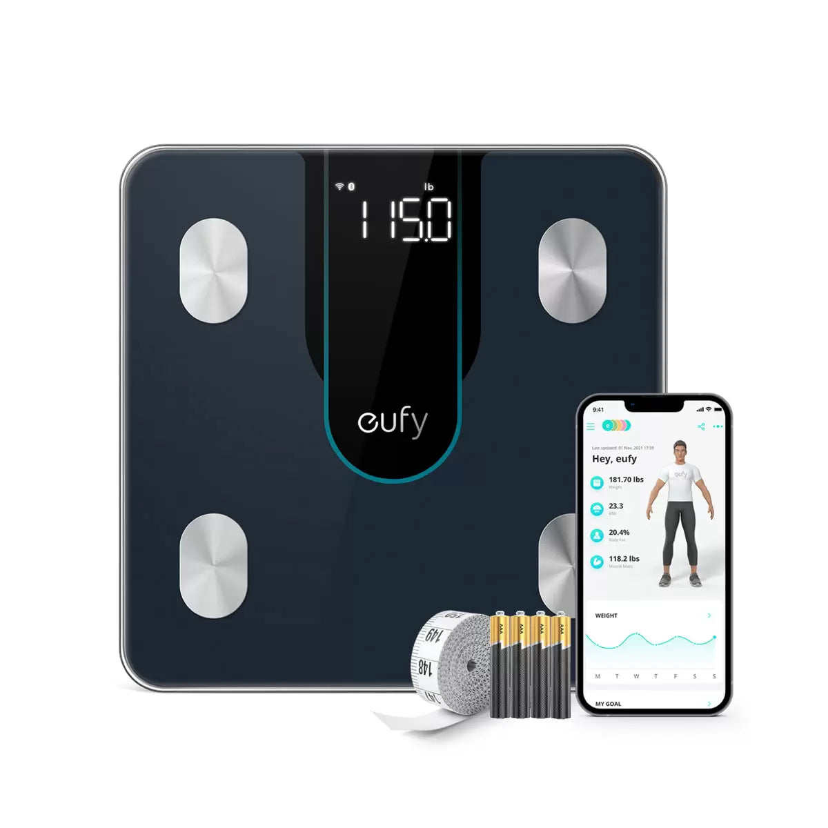 Eufy Smart Scale P2 Digital Body Scale in Black