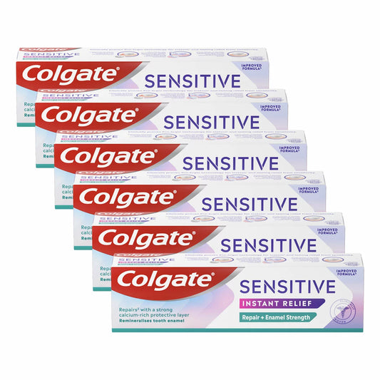 Colgate Sensitive Instant Relief Repair + Enamel Strength Toothpaste 6x75ml