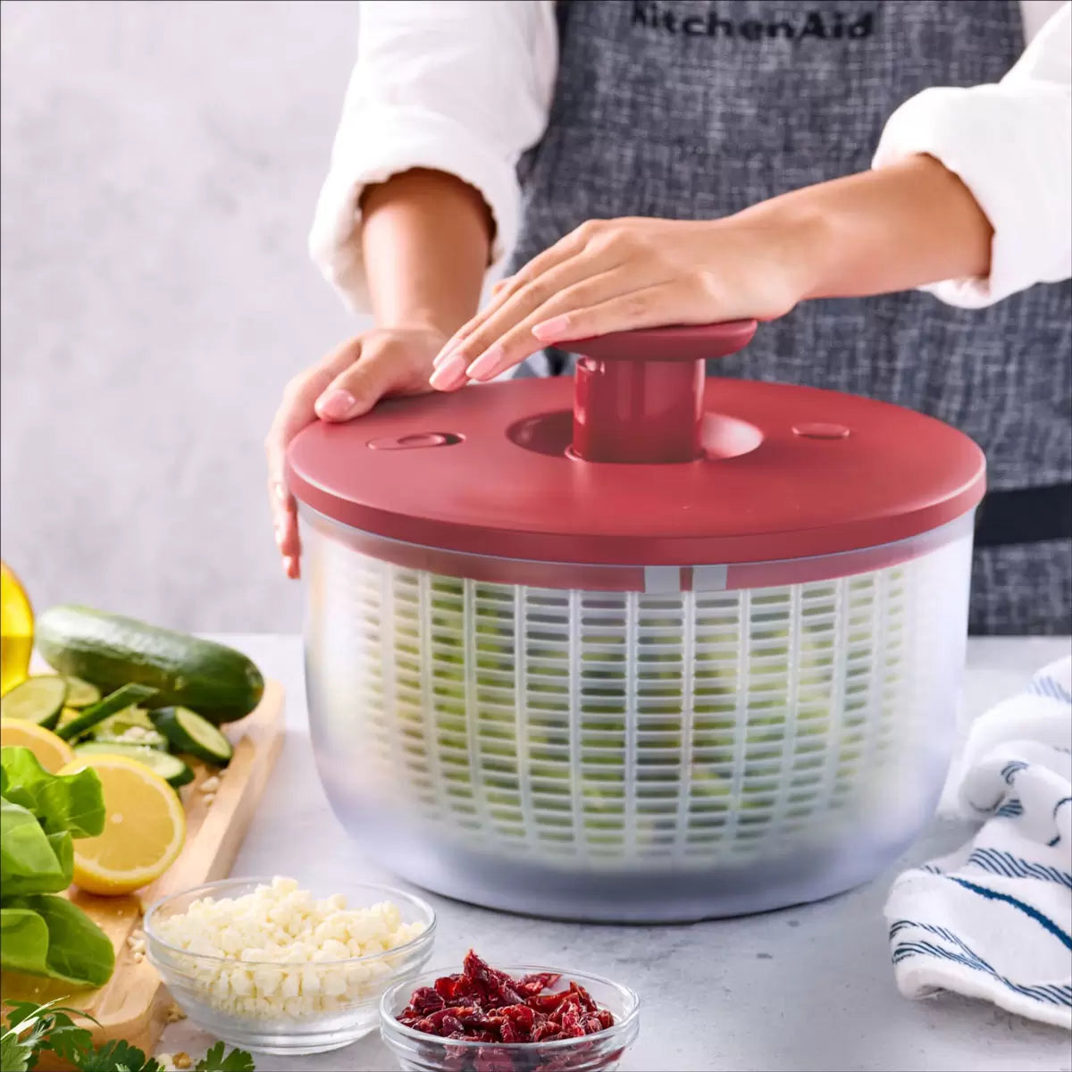 KitchenAid Salad Spinner in Green & Red