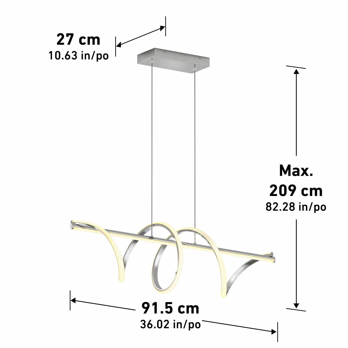 Artika Coda LED Pendant Light in Chrome