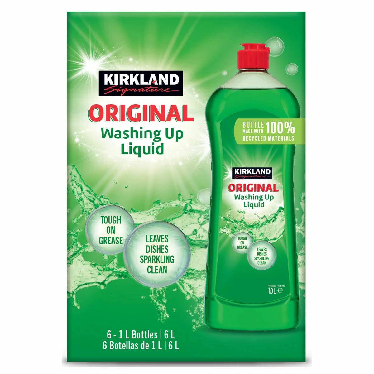 Kirkland Signature Washing Up Liquid, 6 x 1L