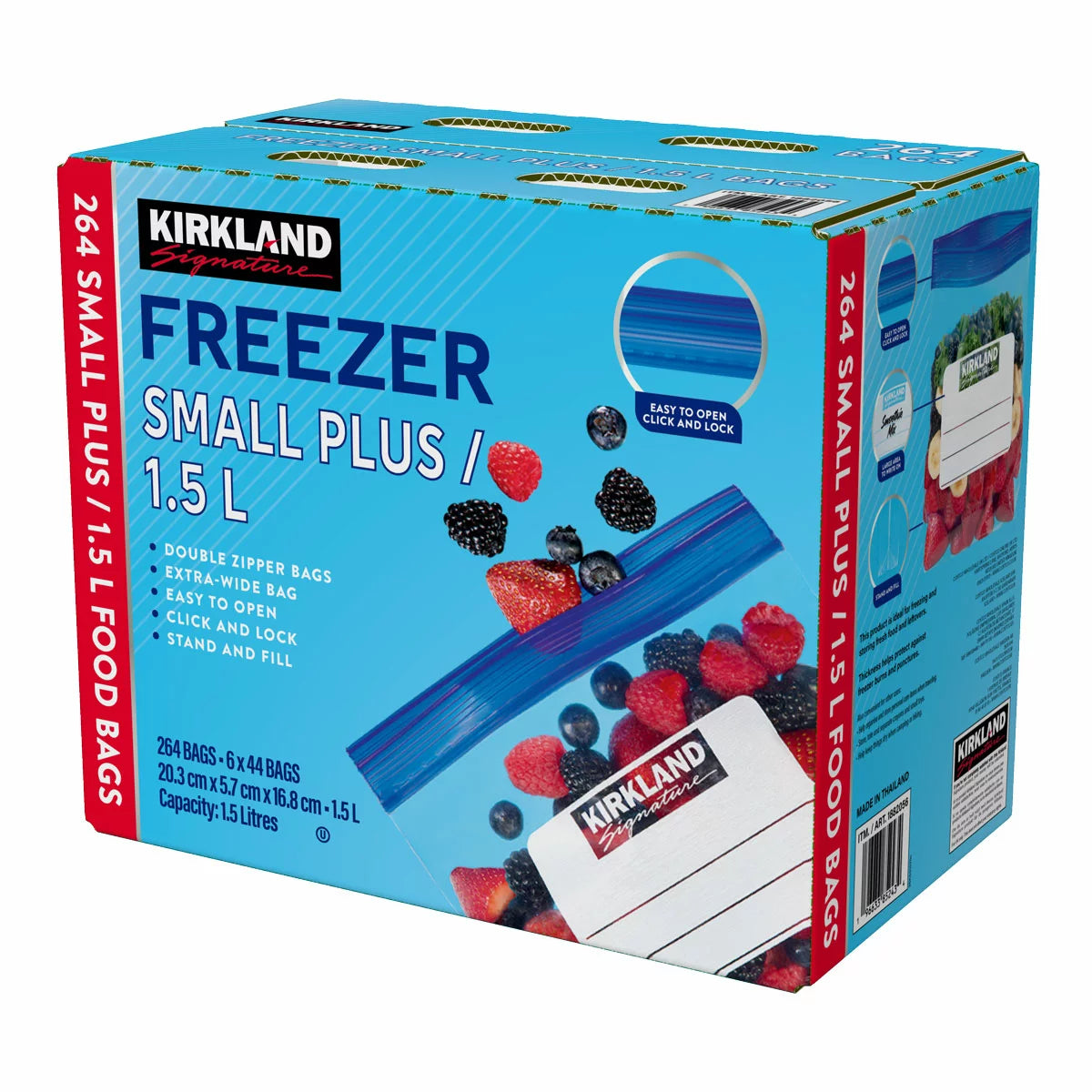 Kirkland Signature Freezer Small Plus 1.5L, 264 Count, 6x44
