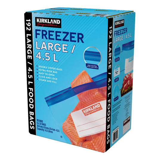 Kirkland Signature Freezer Large Bags 4.5L, 192 Count