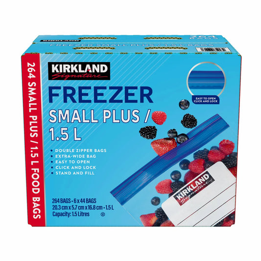 Kirkland Signature Freezer Small Plus 1.5L, 264 Count, 6x44
