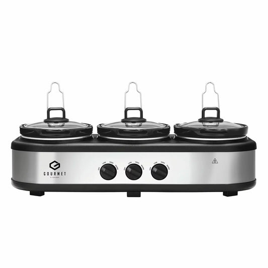 SensioHome Gourmet Triple Slow Cooker & Warming Station 7.1L