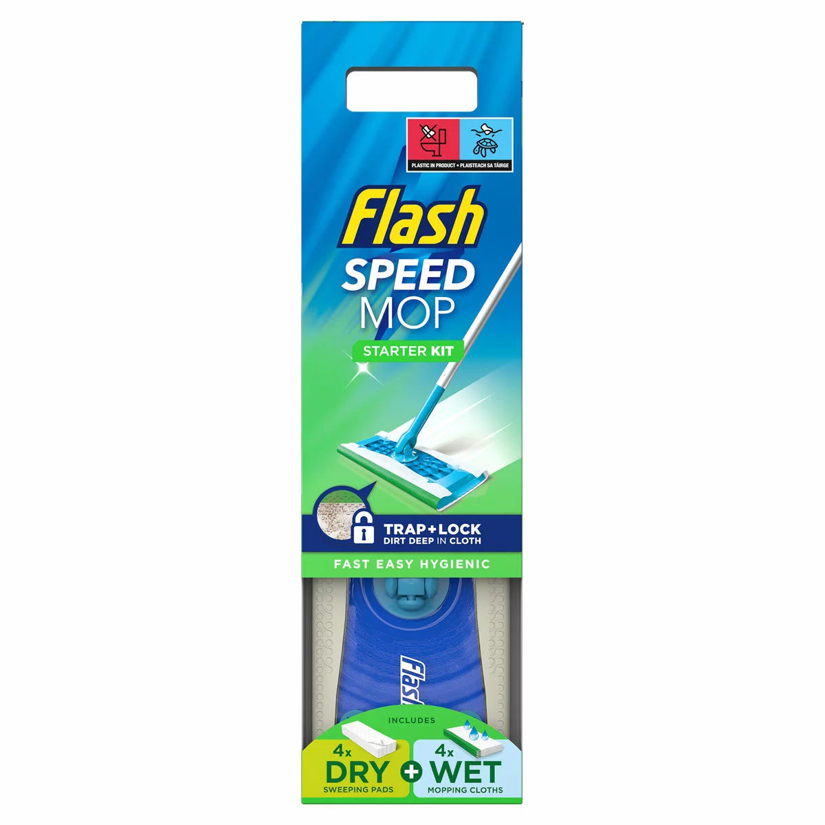 Flash Speedmop Starter Kit + 4x Dry and 4x Wet Cloths