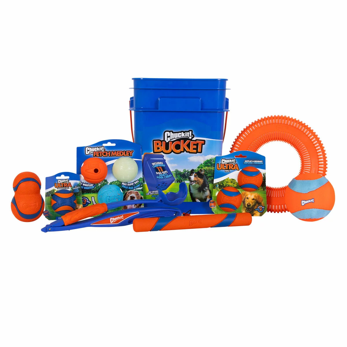 Chuckit! Bucket 11 Piece Dog Toy Set