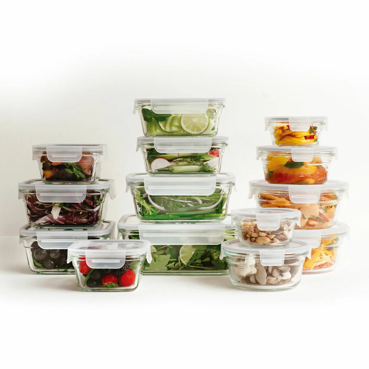Glasslock Food Storage Set, 26 Piece & 28 Piece, Two Option